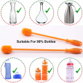 Eco-friendly long handle silicone bottle cleaning brush food grade brush scubber for bottle